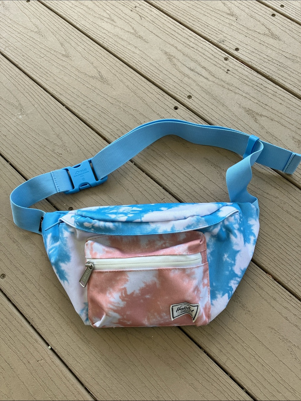 Hershel Tie-Dye Cross Body Bag in Blue & Peach